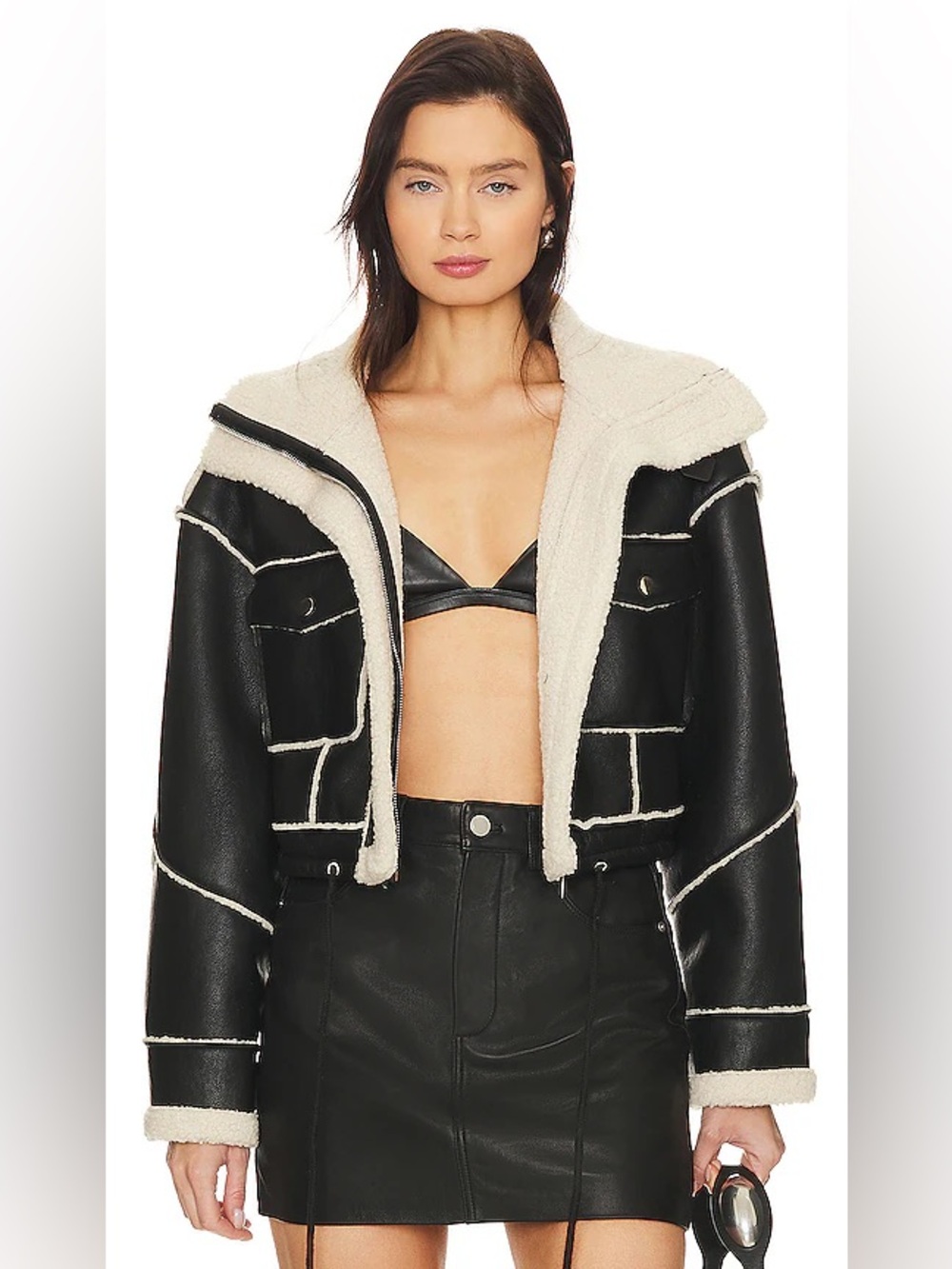 Blank NYC Faux Fur Leather Jacket NWT
